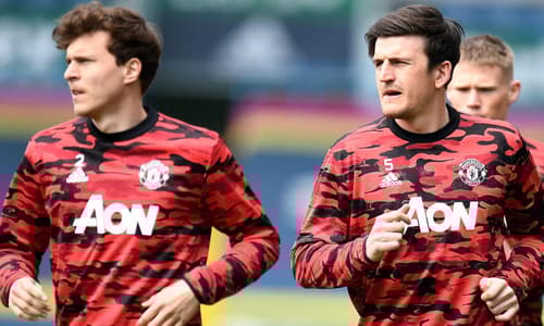 Lindelof, Maguire and McTominay in Man Utd training