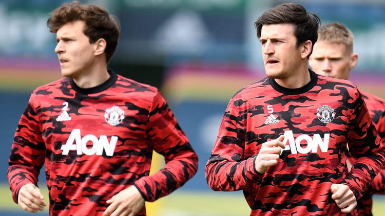 Lindelof in training alongside defensive partner Harry Maguire