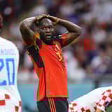 Romelu Lukaku misses a chance for Belgium