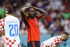 Romelu Lukaku misses a chance for Belgium
