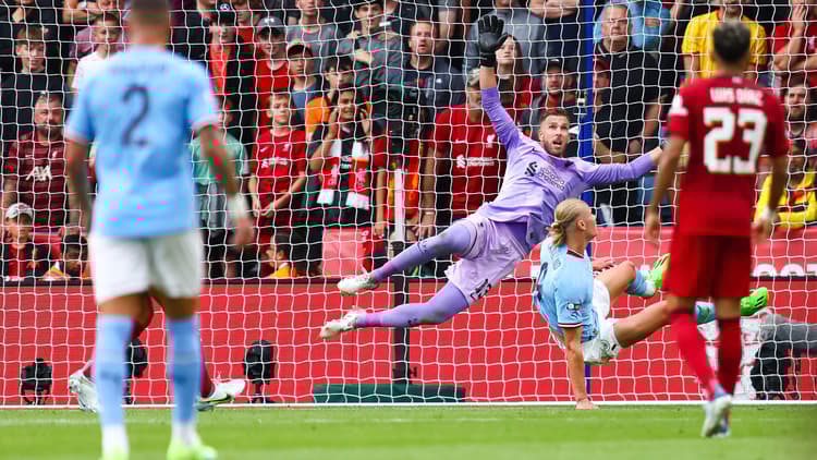 Haaland missed a sitter on his debut versus Liverpool