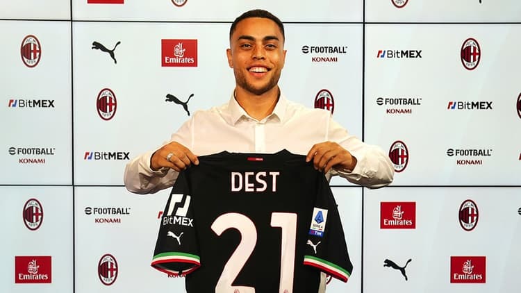 Sergino Dest speelt dit seizoen op huurbasis voor AC Milan