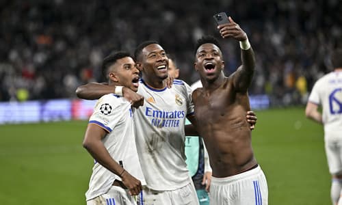Rodrygo, David Alaba, Vini Jr, Real Madrid, 2021/22