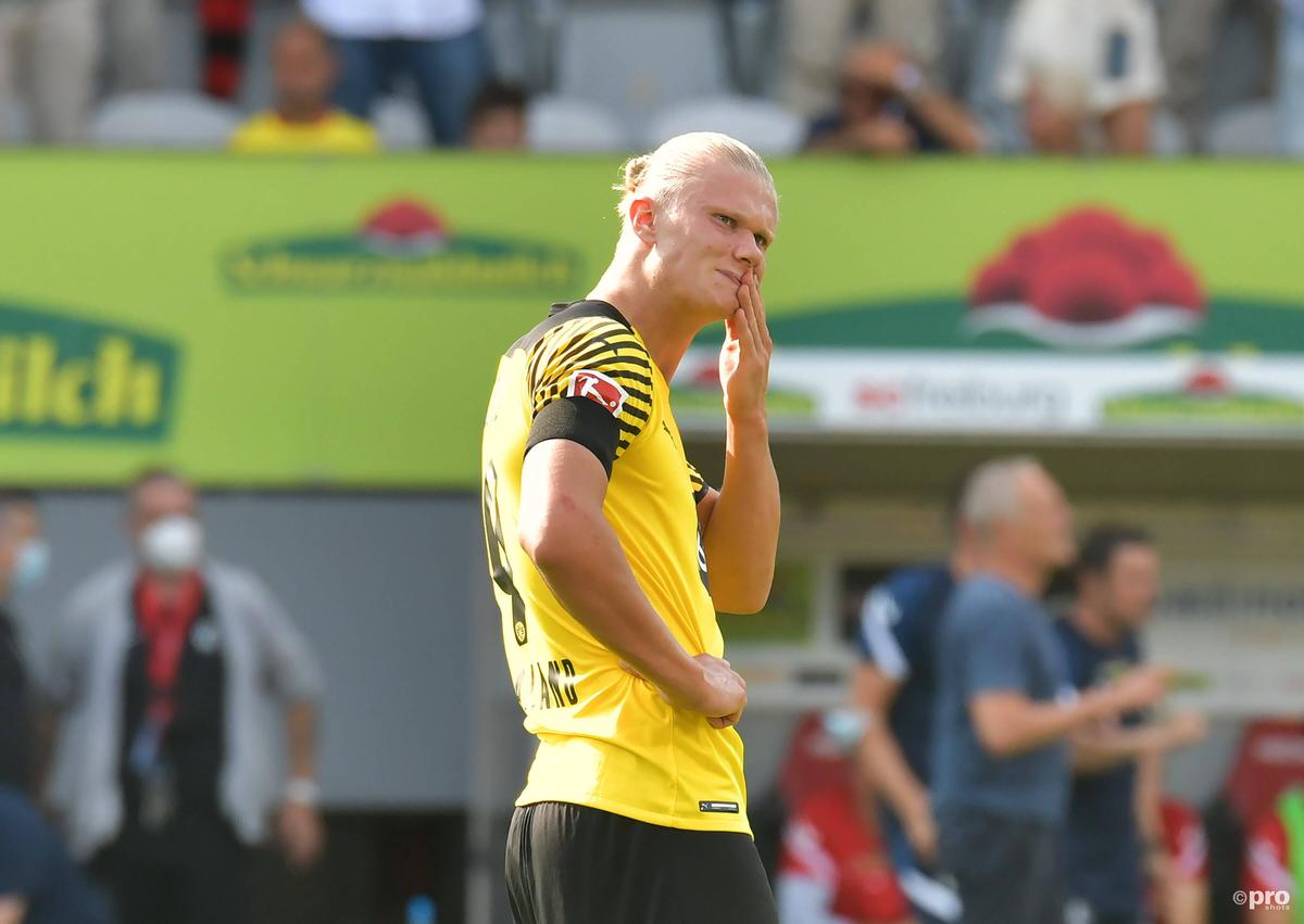 Erling Haaland during Dortmund's defeat to Freiburg in Bundesliga