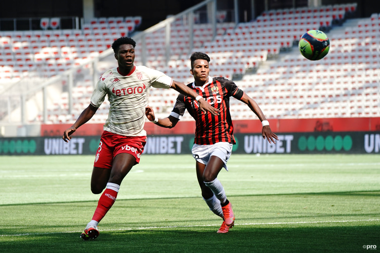 Aurelien Tchouameni (left) in action for Monaco