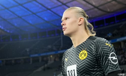 Erling Haaland playing for Borussia Dortmund in the Bundesliga
