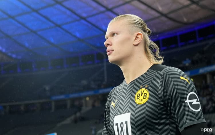 Erling Haaland playing for Borussia Dortmund in the Bundesliga