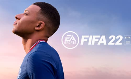 FIFA 22 cover with Kylian Mbappe
