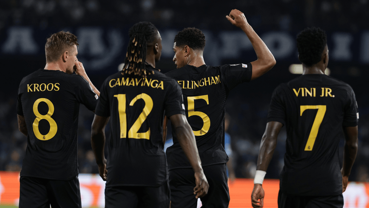 Jude Bellingham, Toni Kroos, Eduardo Camavinga, Vinicius Junior