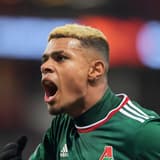 Tino Anjorin after scoring for Lokomotiv Moscow in the Europa League