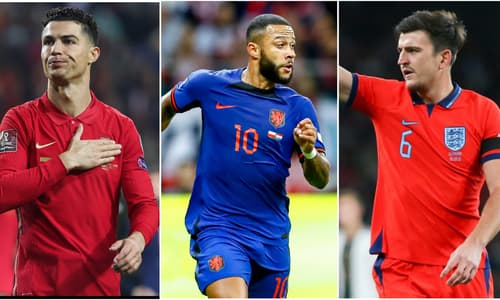 Cristiano Ronaldo, Memphis Depay, Harry Maguire, WK, 2022
