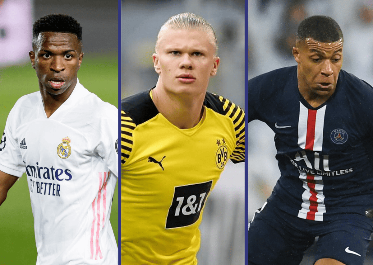 Vinicius Junior, Erling Haaland, Kylian Mbappe