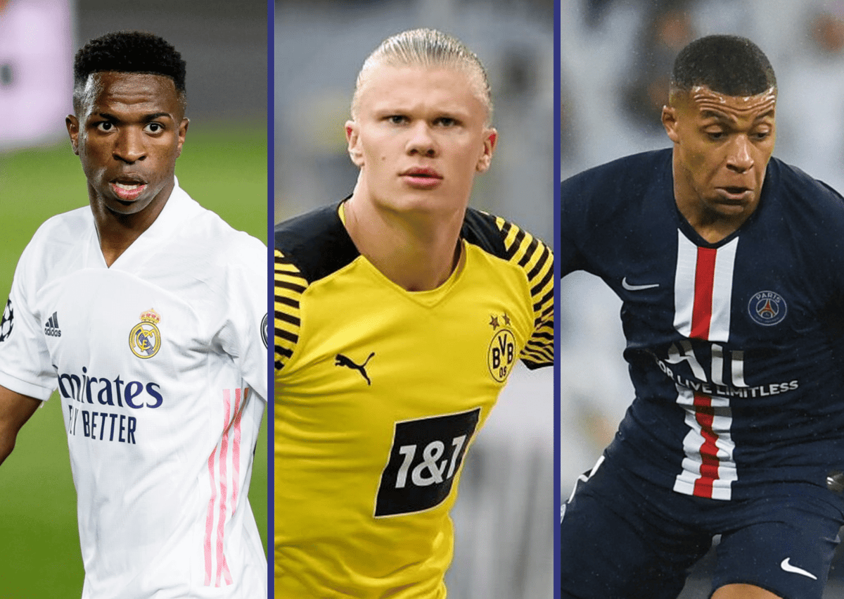 Vinicius Junior, Erling Haaland, Kylian Mbappe