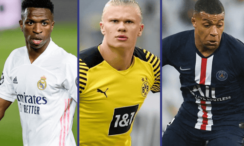 Vinicius Junior, Erling Haaland, Kylian Mbappe