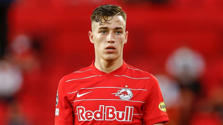 Luka Sucic in actie voor Red Bull Salzburg.