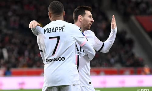 Lionel Messi, Kylian Mbappe, PSG, 2021/22. 