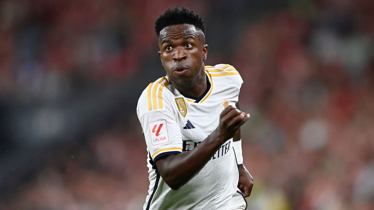 Vinícius Júnior in het shirt van Real Madrid.