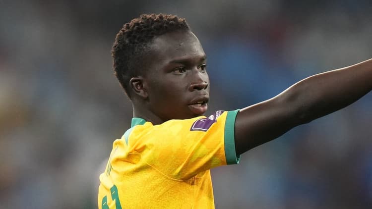 Garang Kuol played for Australia at World Cup 2022