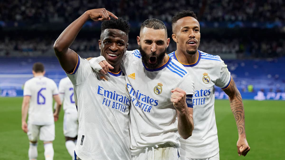 Vini Jr, Karim Benzema, Eder Militao, Real Madrid, 2021/22