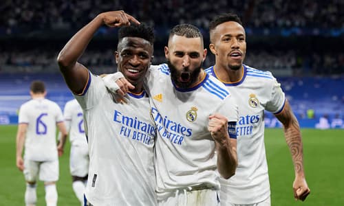 Vini Jr, Karim Benzema, Eder Militao, Real Madrid, 2021/22