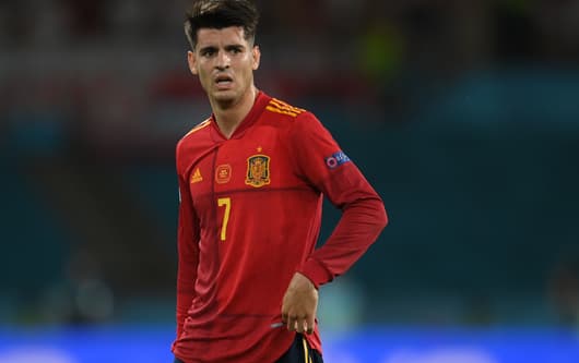 Juventus attacker Alvaro Morata playing for Spain at Euro 2020
