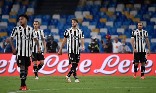 Juventus players dejected as they lose 2-1 to Napoli in Serie A