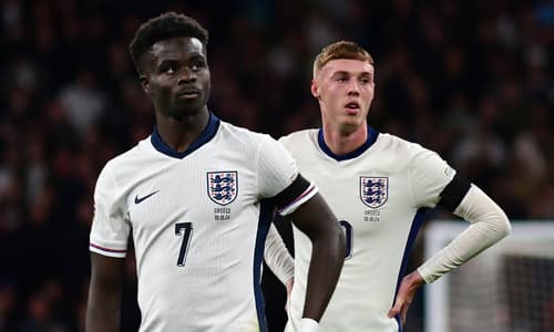 Bukayo Saka and Cole Palmer react to England's loss to Greece in the Nations League
