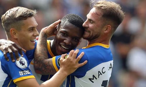 Brighton pair Moises Caicedo and Alexis Mac Allister.