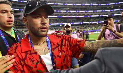 Neymar attends a Copa America 2024 match in the US