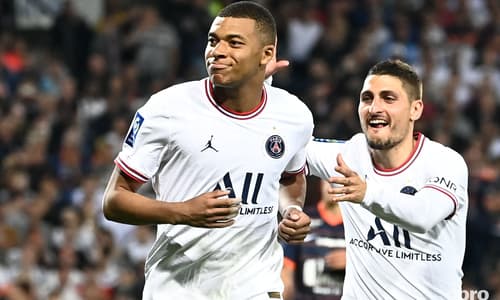 Kylian Mbappe and Marco Verratti, PSG, 2021-22