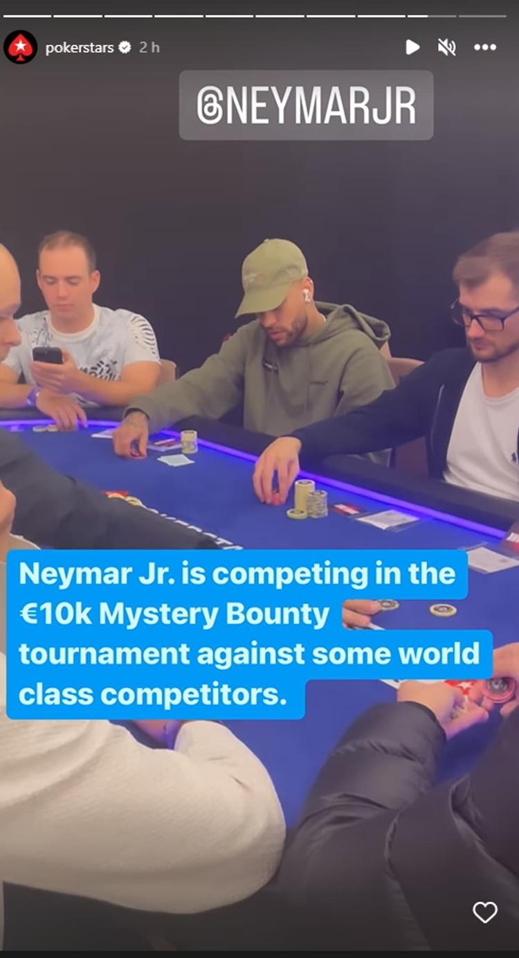 Neymar pictured playing poker in Paris