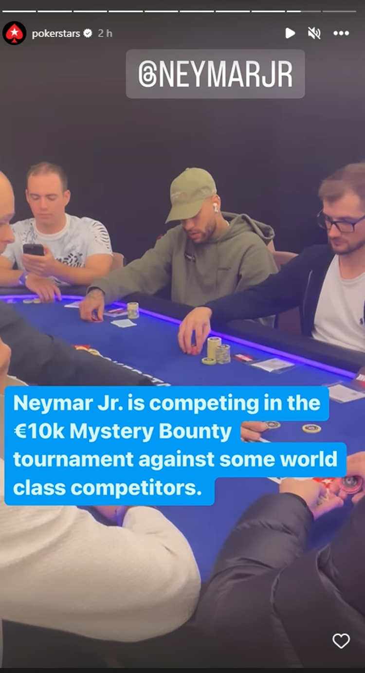 Neymar pictured playing poker in Paris