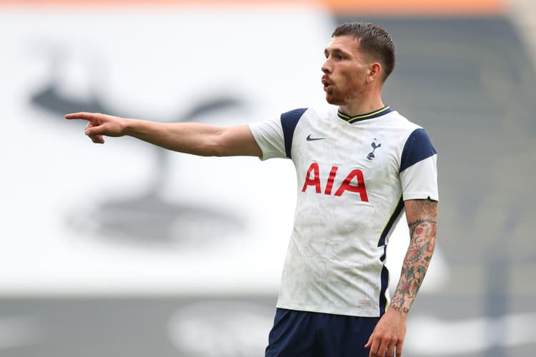 Pierre-Emil Höjbjerg in het shirt van Tottenham Hotspur.