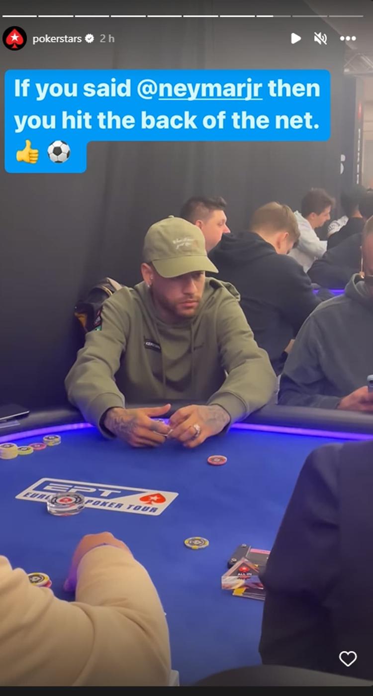 Neymar playing poker after Bayern Munich defeat