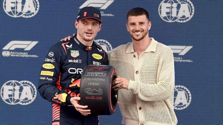 Max Verstappen and Mason Mount at the Spanish GP