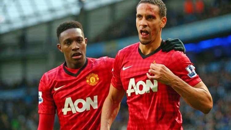 Rio Ferdinand with Danny Welbeck (left) at Man Utd