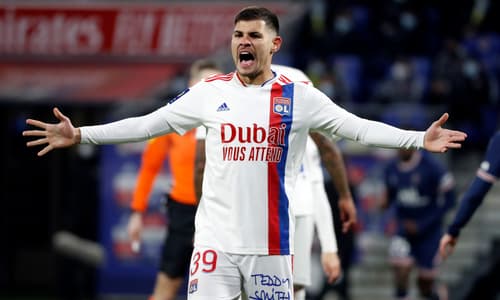 Lyon midfielder Bruno Guimaraes