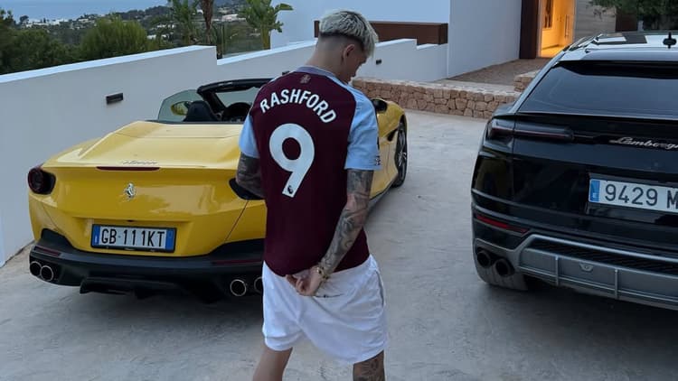 Garnacho in a Rashford Aston Villa shirt