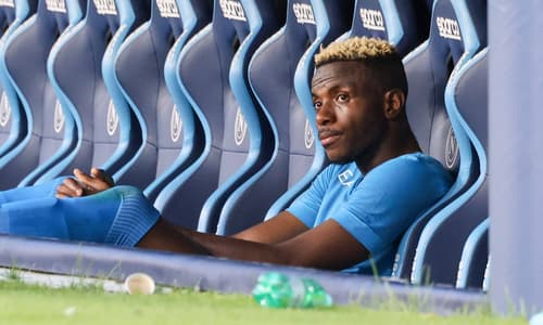 Victor Osimhen reacts to Napoli's Serie A defeat to Bologna, 2023/24