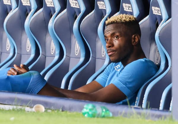 Victor Osimhen reacts to Napoli's Serie A defeat to Bologna, 2023/24