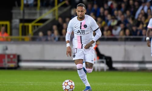 Neymar in action for PSG against Club Brugge