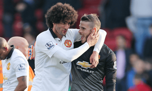Marouane Fellaini David de Gea Manchester United