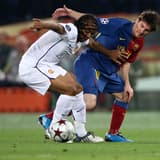 Anderson battles Lionel Messi in the Champions League final