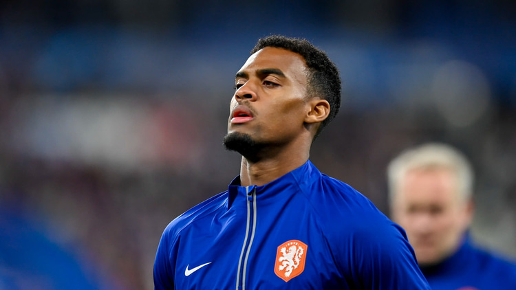 Gravenberch on international duty with the Netherlands