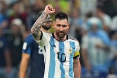 Lionel Messi after his penalty for Argentina against Croatia.