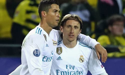 Former Real Madrid teammates Cristiano Ronaldo and Luka Modric.