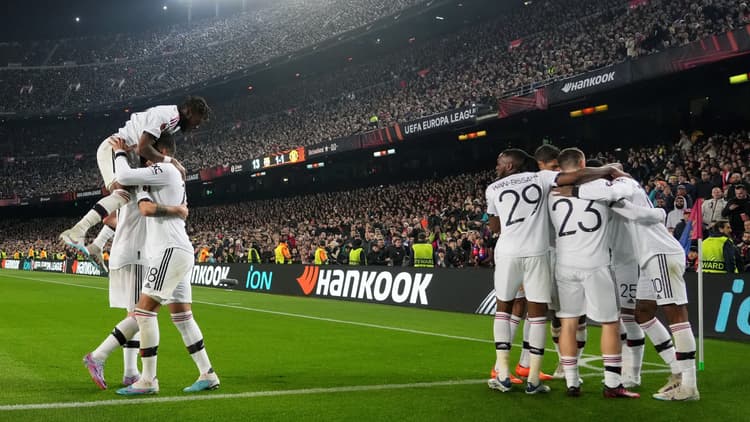 Man Utd beat Barcelona in the most recent round of the Europa League