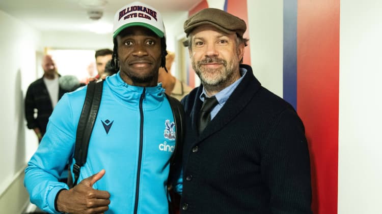 Ted Lasso actor Jason Sudeikis and Wilfried Zaha
