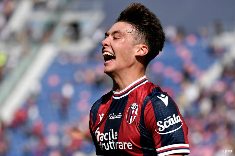 Aaron Hickey of Bologna