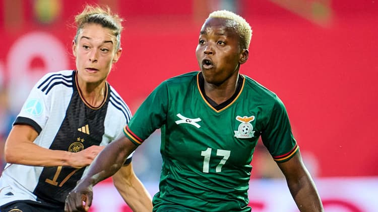 Rachael Kundananji in action for Zambia against Germany